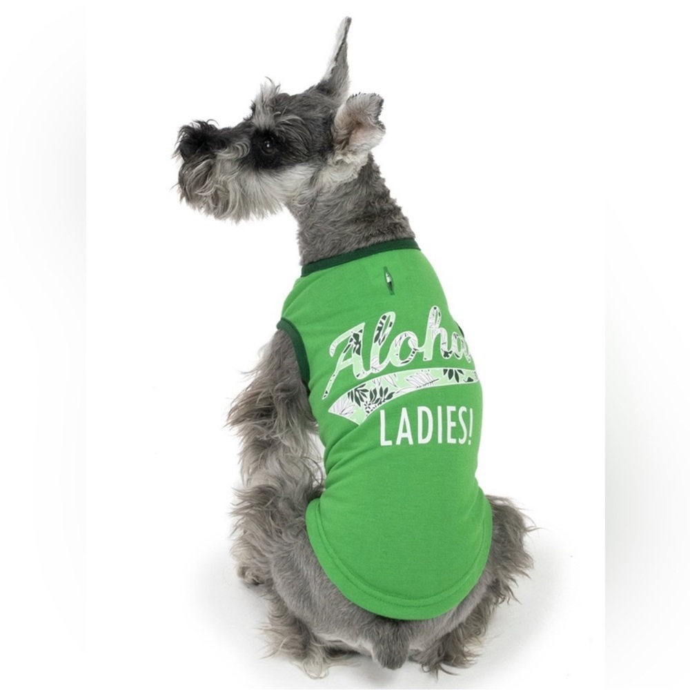 Vibrant Life "Aloha Ladies" Dog green Tank Top size small nwt fun pet fa…